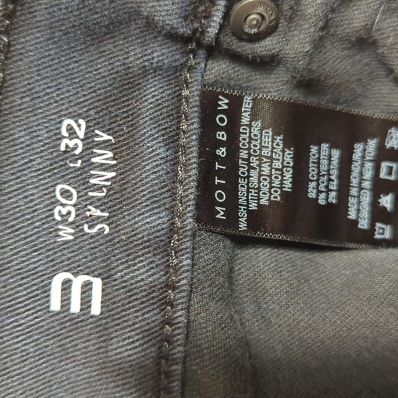 Mott & Bow Slim Jay Stretch Denim Black W30 L30 - Picture 4 of 9